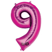 Anagram 34 inch NUMBER 9 - ANAGRAM - PINK Foil Balloon 28299-01-A-P