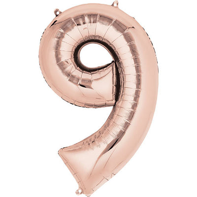 Anagram 34 inch NUMBER 9 - ANAGRAM - ROSE GOLD Foil Balloon 36220-01-A-P