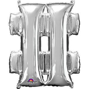 Anagram 34 inch SYMBOL # - ANAGRAM - SILVER Foil Balloon 33003-01-A-P