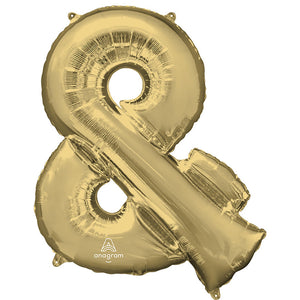 Anagram 34 inch SYMBOL & - ANAGRAM - WHITE GOLD Foil Balloon 44771-01-A-P