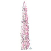Anagram 34 inch TWIRLZ TISSUE BALLOON TAIL - PINK & WHITE Ribbon/ String 82313-A