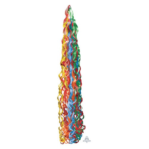 Anagram 34 inch TWIRLZ TISSUE BALLOON TAIL - PRIMARY COLORS Ribbon/ String 82310-A