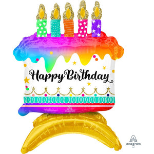 Anagram 35 inch BIRTHDAY CAKE (AIR-FILL ONLY) Foil Balloon 42539-01-A-P  DISC