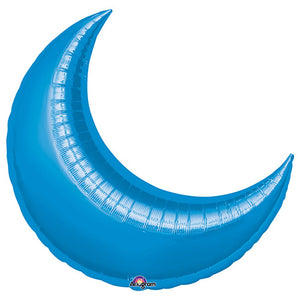Anagram 35 inch CRESCENT MOON - BLUE (3 PK) Foil Balloon 16227-99-A-U