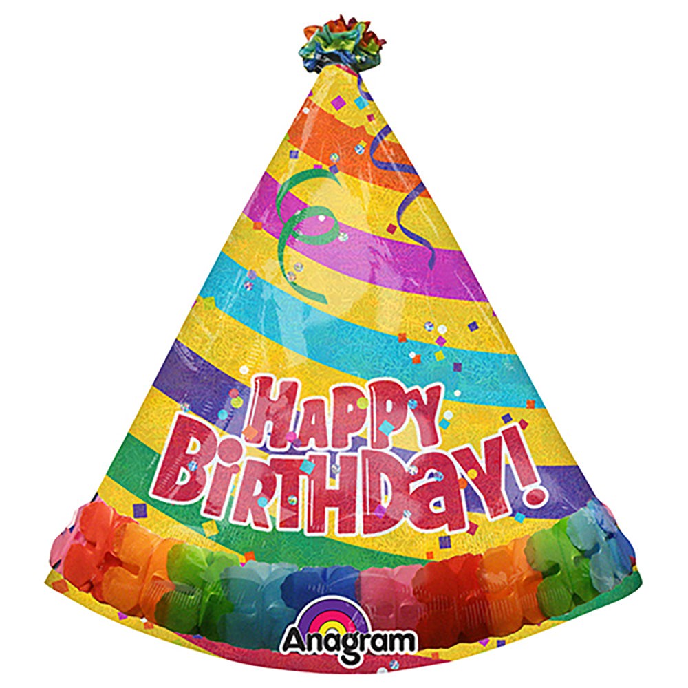 35 in Anagram Party Hat With Streamers Foil Balloon - 31229