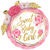 Anagram 36 inch BABY GIRL FLORAL GEO Foil Balloon 43121-01-A-P