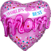 Anagram 36 inch WORLD'S BEST M-O-M! - 3D Shape Foil Balloon 32844-01-A-P