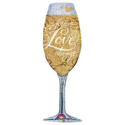 Anagram 38 inch FOREVER LOVE CHAMPAGNE Foil Balloon 26814-01-A-P