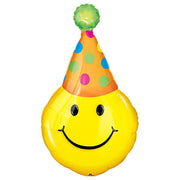 Anagram 39 inch PARTY HAT SMILES Foil Balloon 06198-01-A-P
