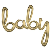 Anagram 39″ SCRIPT PHRASE "BABY" WHITE GOLD (AIR-FILL ONLY) Foil Balloon 44633-11-A-P