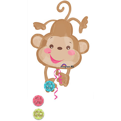 Anagram 40 inch FISHER PRICE BABY MONKEY SUPERSHAPE Foil Balloon 20550-01-A-P