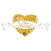 Anagram 41 inch JUST MARRIED HEART AND DOVES Foil Balloon 30859-01-A-P