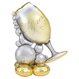 Anagram 51 inch BUBBLY WINE GLASS AIRLOONZ Foil Balloon 42468-11-A-P