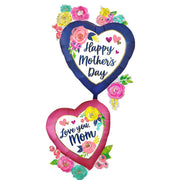 Anagram 52 inch MOM SATIN WATERCOLOR FLORAL Foil Balloon 44183-01-A-P