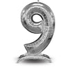 Anagram 52 inch STAND-UP NUMBERZ 9 - SILVER (AIR-FILL ONLY) Foil Balloon 45393-11-A-P