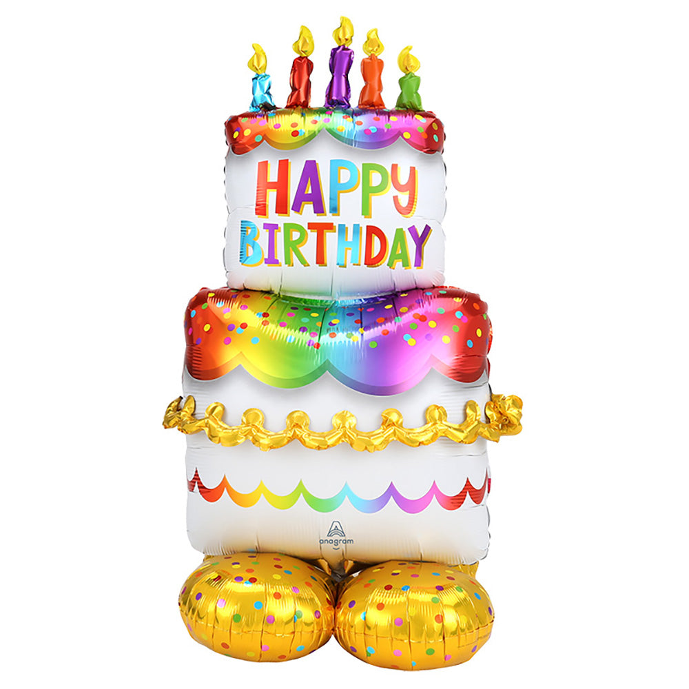 Anagram 53 inch BIRTHDAY CAKE AIRLOONZ Foil Balloon 42449-11-A-P