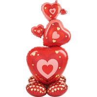 Anagram 55 inch STACKING HEARTS AIRLOONZ Foil Balloon 43731-11-A-P