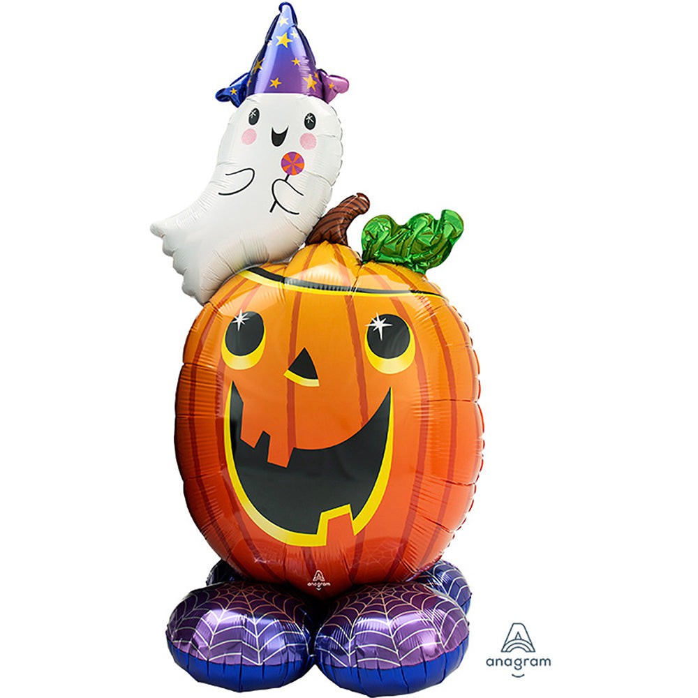 Anagram 56 inch PUMPKIN AND GHOST AIRLOONZ Foil Balloon 42420-11-A-P