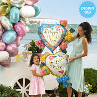 Anagram 59 inch HAPPY MOTHER'S DAY PAINTED FLORAL PRINTS Foil Balloon 45450-01-A-P