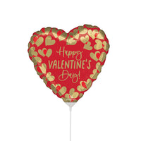 Anagram 9 inch GOLDEN HAPPY VALENTINE'S DAY (AIR FILL ONLY) Foil Balloon 45133-09-A-U