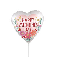 Anagram 9 inch HAPPY VALENTINE'S DAY SATIN ROMANTIC FLOWERS (AIR FILL ONLY) Foil Balloon 45137-09-A-U