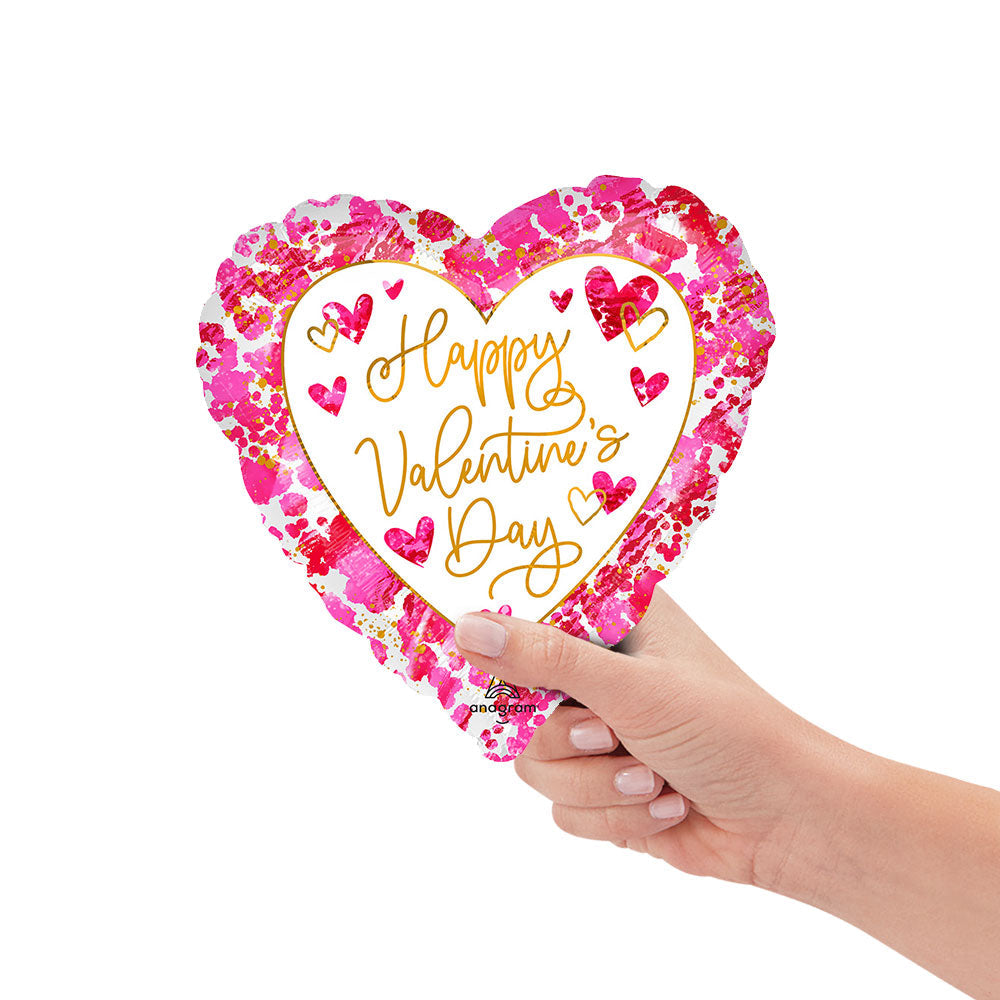 Anagram 9 inch HEARTFUL VALENTINE'S DAY (AIR FILL ONLY) Foil Balloon 45135-09-A-U