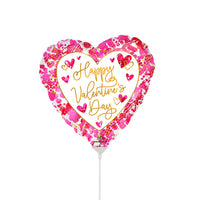 Anagram 9 inch HEARTFUL VALENTINE'S DAY (AIR FILL ONLY) Foil Balloon 45135-09-A-U