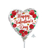 Anagram 9 inch SATIN INFUSED HAPPY VALENTINE'S DAY ROSES MINI SHAPE (AIR-FILL ONLY) Foil Balloon 42290-09-A-U