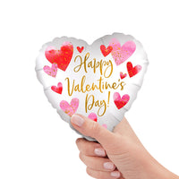 Anagram 9 inch SATIN WATERCOLOR HAPPY VALENTINE'S DAY MINI SHAPE (AIR-FILL ONLY) Foil Balloon 43676-09-A-U