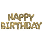 Anagram BLOCK PHRASE ″HAPPY BIRTHDAY" WHITE GOLD (AIR-FILL ONLY) Foil Balloon 44946-11-A-P