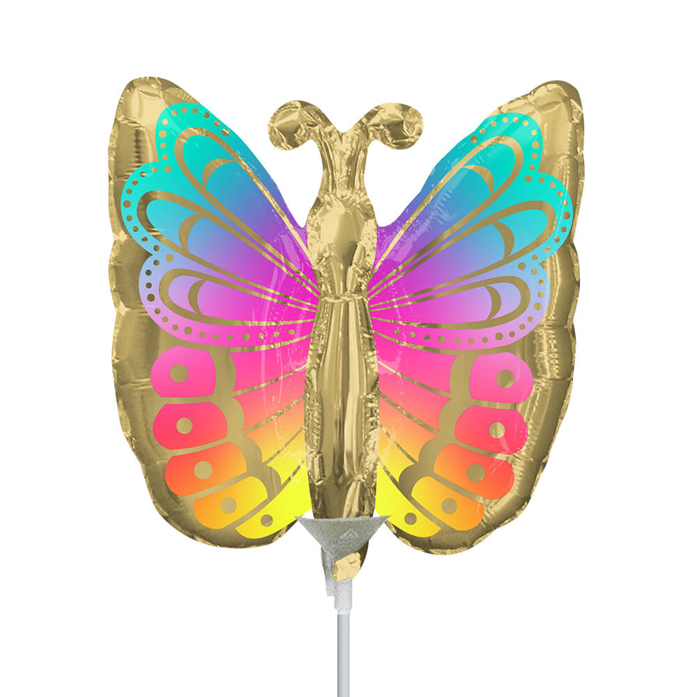 Anagram COLORFUL BUTTERFLY MINI SHAPE (AIR FILL ONLY) Foil Balloon 44230-02-A-U