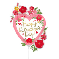 Anagram HAPPY VALENTINE'S DAY FLORAL MINI SHAPE (AIR FILL ONLY) Foil Balloon 45149-02-A-U