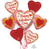 Anagram HAPPY VALENTINE'S DAY MARBLE HEART TRIO BOUQUET Balloon Bouquet 42426-99-A-P
