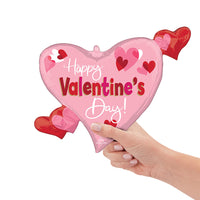 Anagram HAPPY VALENTINE'S DAY PLAYFUL SWIRLY HEART MINI SHAPE (AIR FILL ONLY) Foil Balloon 45147-02-A-U