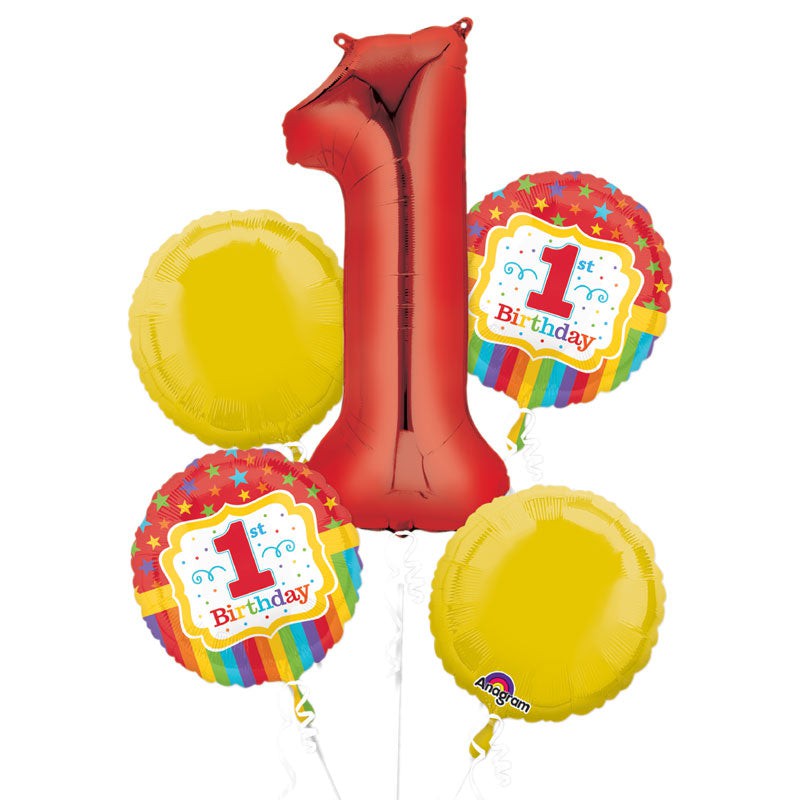 Anagram RAINBOW 1ST BIRTHDAY BOUQUET Balloon Bouquet 34100-01-A-P