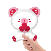 Anagram WHITE BEAR MINI SHAPE MINI SHAPE (AIR-FILL ONLY) Foil Balloon 42334-02-A-U