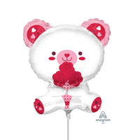 Anagram WHITE BEAR MINI SHAPE MINI SHAPE (AIR-FILL ONLY) Foil Balloon 42334-02-A-U
