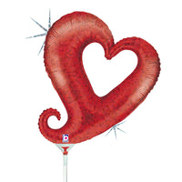 Betallic 14 inch CHAIN OF HEARTS - RED MINI SHAPE (AIR-FILL ONLY) Foil Balloon 19125-B-U