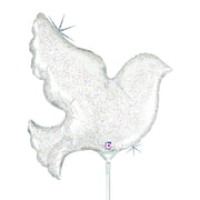Betallic 14 inch PEARL WHITE DOVE MINI SHAPE (AIR-FILL ONLY) Foil Balloon 19124-B-U