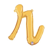 Betallic 14 inch SCRIPT LETTER R - GOLD (AIR-FILL ONLY) Foil Balloon 34718GP-B-P