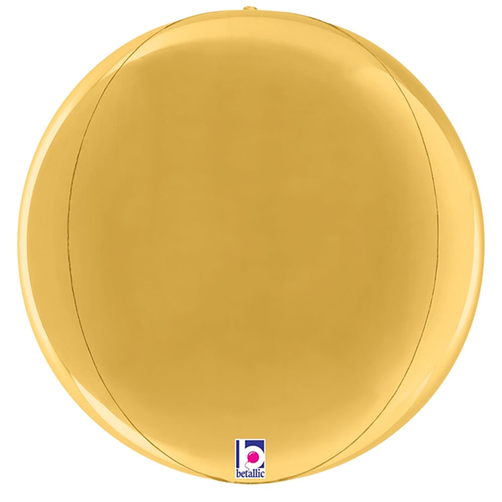 Betallic 16 inch DIMENSIONALS GOLD GLOBE Foil Balloon 25060P-B-P