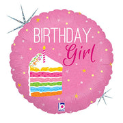 Betallic 18 inch BIRTHDAY CAKE GIRL Foil Balloon 36277-B-U