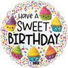 Betallic 18 inch CUTE CUPCAKES BIRTHDAY Foil Balloon 26282P-B-P