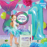 Betallic 18 inch GLITTER MERMAID BIRTHDAY Foil Balloon