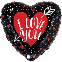 Betallic 18 inch LOVE YOU HEART ARROW Foil Balloon 26158-B-U