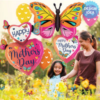 Betallic 18 inch MOTHER'S DAY COLORFUL BUTTERFLIES Foil Balloon 26251-B-U