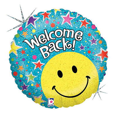 Betallic 18 inch WELCOME BACK SMILEY Foil Balloon 86691P-B-P