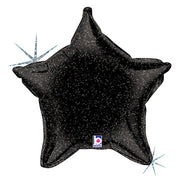 Betallic 21 inch BLACK HOLOGRAPHIC STAR Foil Balloon 15003-B-U