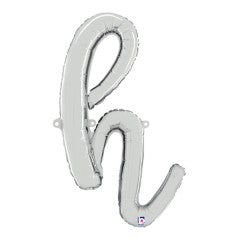 Betallic 24 inch SCRIPT LETTER H SILVER (AIR-FILL ONLY) Foil Balloon 34708SP-B-P