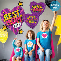 Betallic 25 inch BEST MOM COMIC HEART Foil Balloon 25256P-B-P